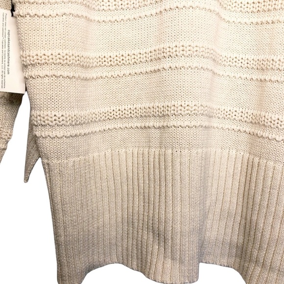 CUPCAKES and CASHMERE NWT Textured Pullover Knit Hi Low Hem Sweater in Cream - Picture 12 of 16